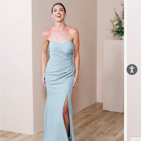 Light Blue Revelry Ariel Convertible Crepe Dress - Picture 2 of 2